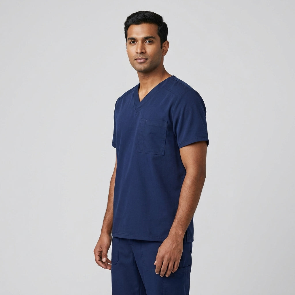 LuxiFlex™ Men's V-Neck (Navy) Scrub