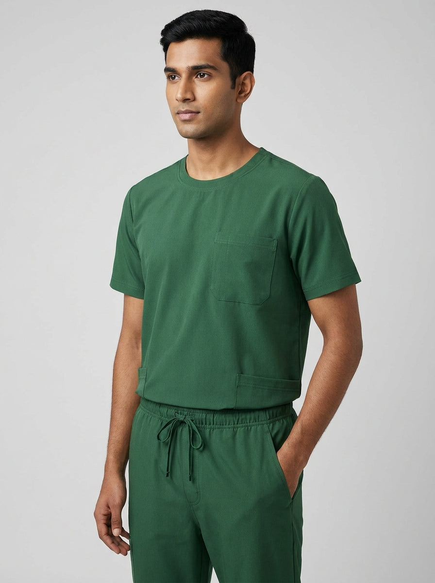 Men's Round-Neck Scrub Top
